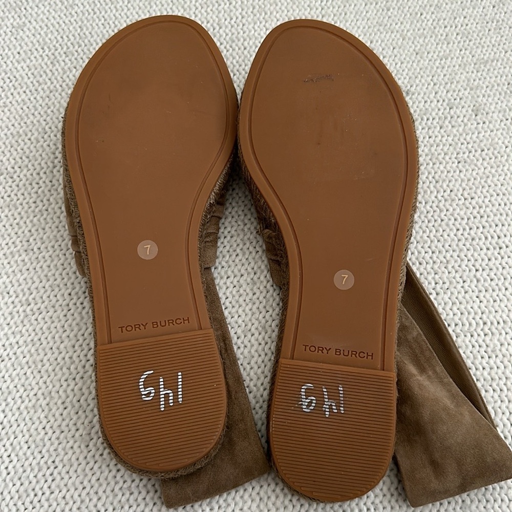 Tory Burch Suede Slide Sandals in Brown - Picture 4 of 5